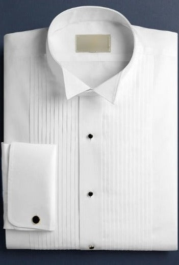 White Wing Collar Tuxedo Shirt with Pleated Bib (#901) – Fine Tuxedos