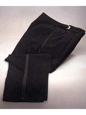 Men's Black Tuxedo Pants Flat Front with Satin Stripe 27-29