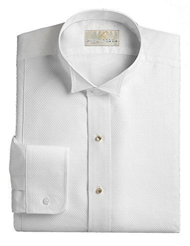 White Pique Wing Collar Tuxedo Shirt