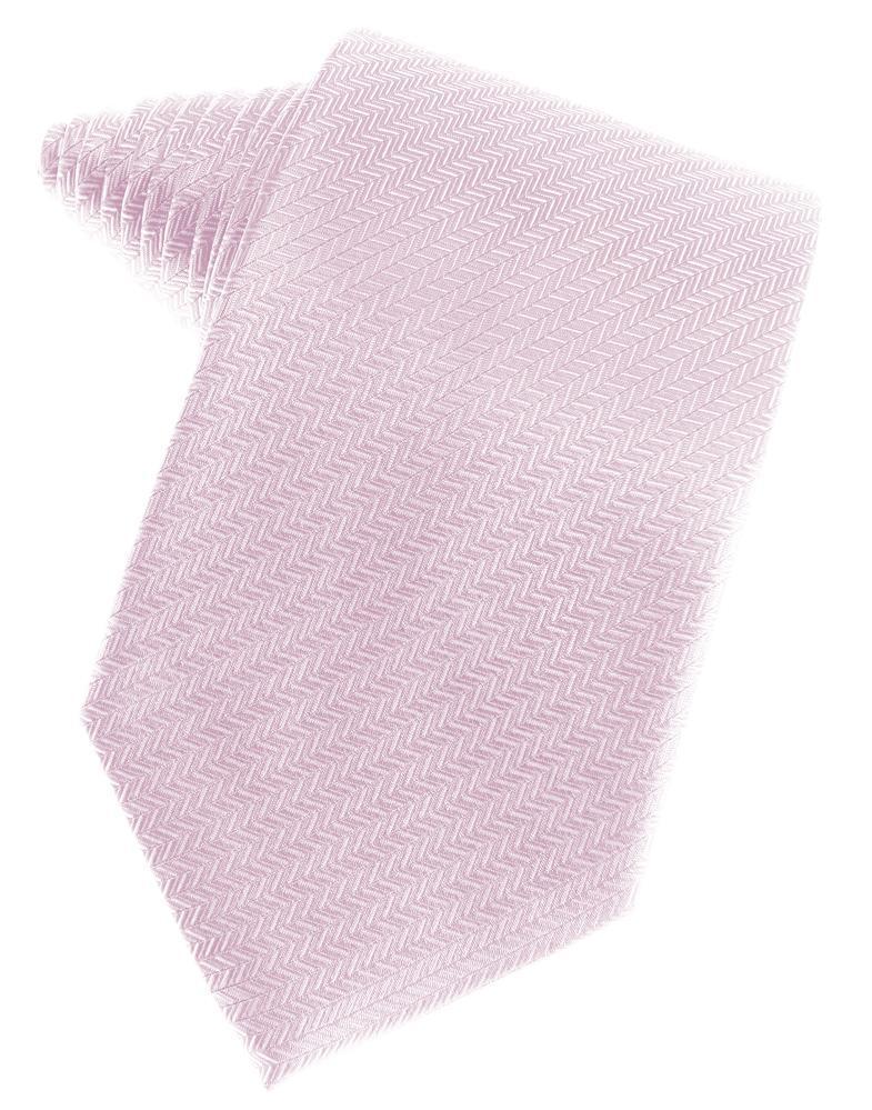 Pink Herringbone Satin Formal Neck Tie