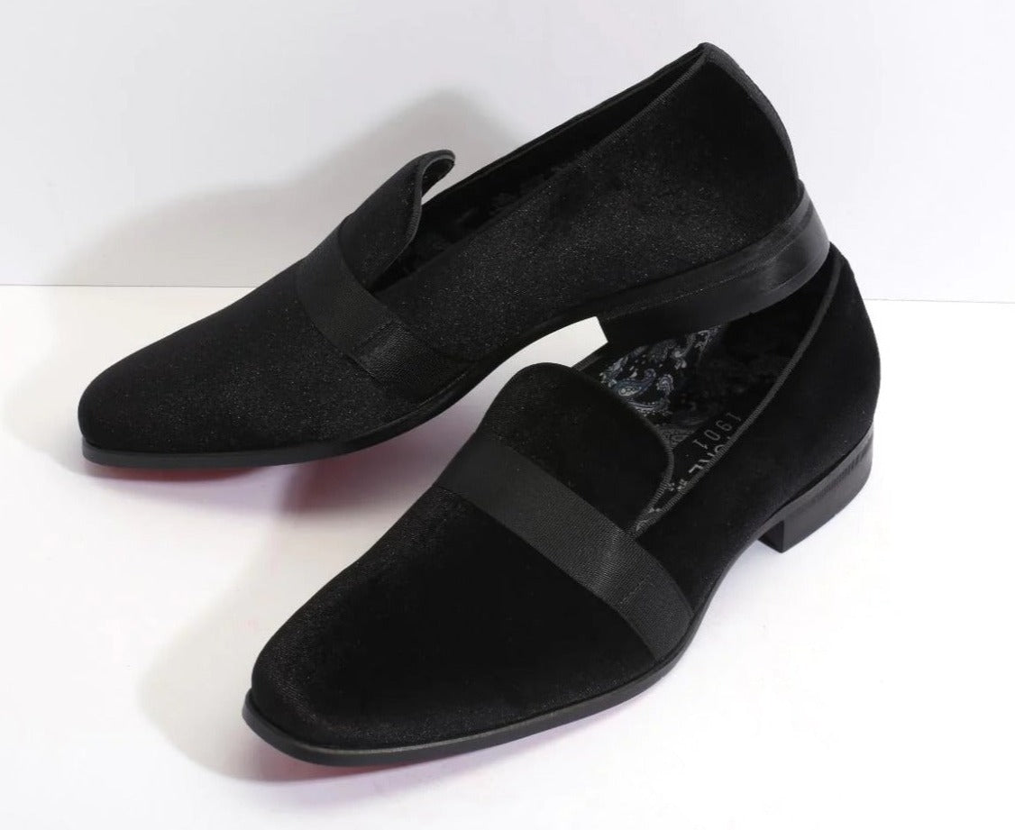 Velvet Slip On Tuxedo Shoe with Satin Band – Fine Tuxedos