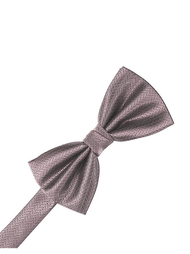 Frosty Pink Herringbone Formal Bow Tie