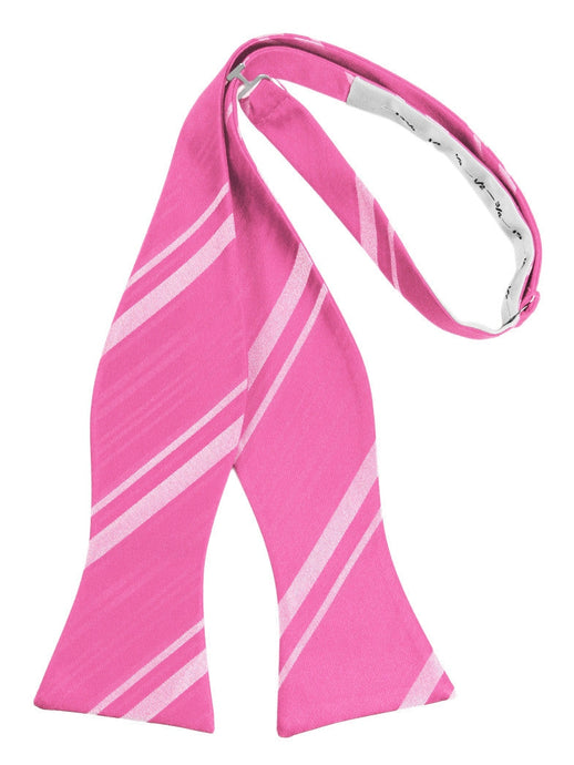 Bubblegum Striped Satin Self-Tie Formal Bow Tie