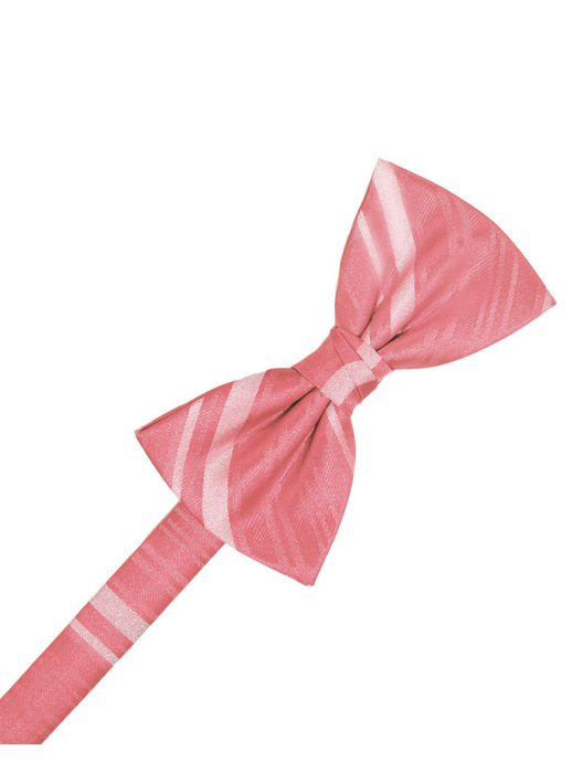 Guava Striped Satin Formal Bow Tie