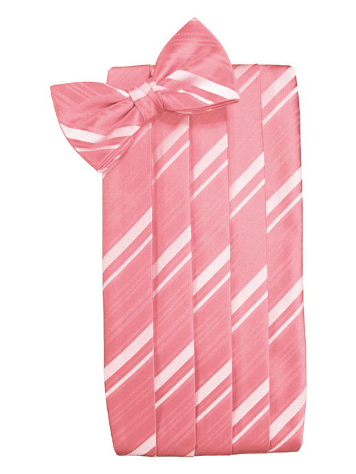 Guava Striped Satin Cummerbund Set