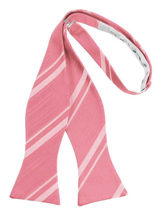 Guava Striped Satin Self-Tie Formal Bow Tie