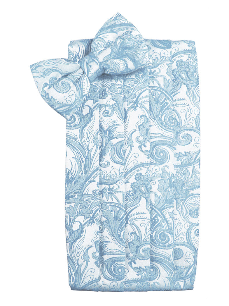 Light Blue Tapestry Style Cummerbund Set 